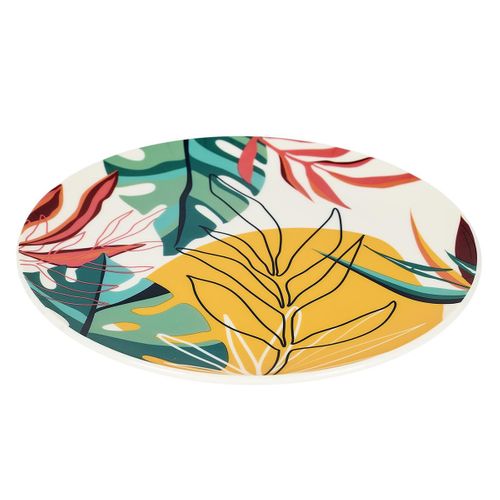 Lot De 6 Assiettes Réutilisables "paradis Exotique" 20cm Multicolore