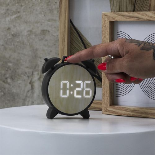 Horloge à Poser à LED "vintage" 9cm Noir