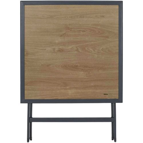 Table Pliable En Métal Anthracite Et Effet Bois Barcelone 70 X 70 Cm