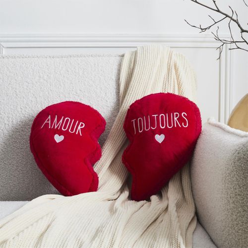 Coussin Déco Détachable "cœur" 35x40cm Rouge