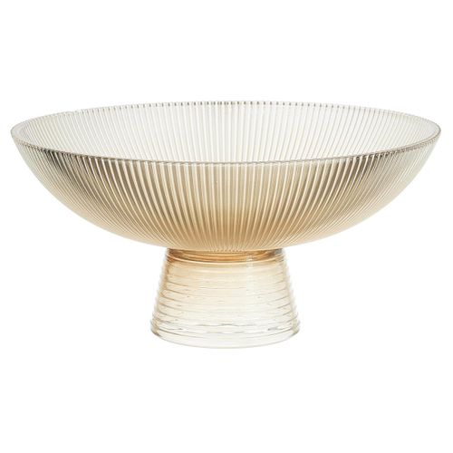 Coupe à Fruits Sur Pied En Verre "amber" 22cm Ambre