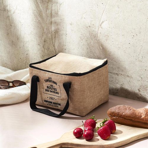 Lunch Bag Fraicheur Isotherme "effet Jute" 16cm Beige