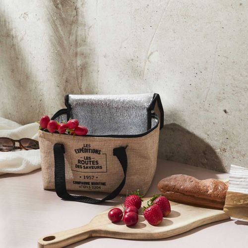 Lunch Bag Fraicheur Isotherme "effet Jute" 16cm Beige