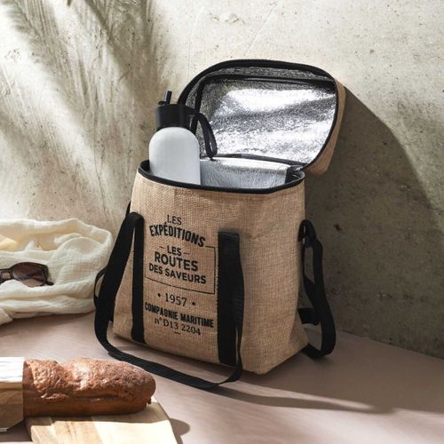 Lunch Bag Fraicheur Isotherme "effet Jute" 30cm Beige