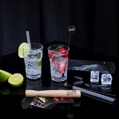 Coffret Mojito Avec Recette "fresh" 40cm Multicolore