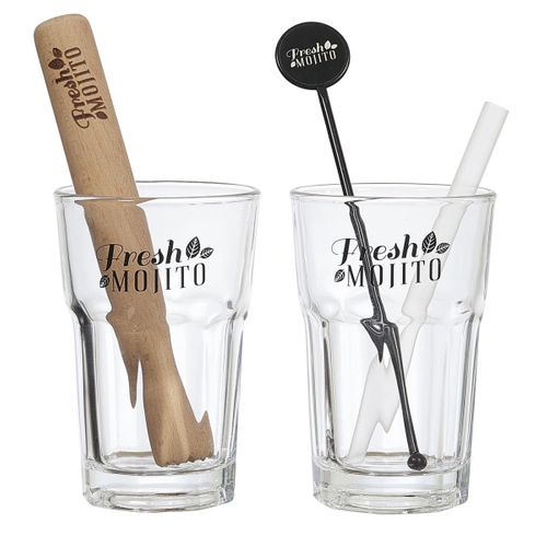 Coffret Mojito Avec Recette "fresh" 40cm Multicolore