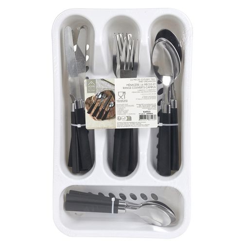 Ménagère 16 Pièces et Range-couverts "campus" 32cm Noir