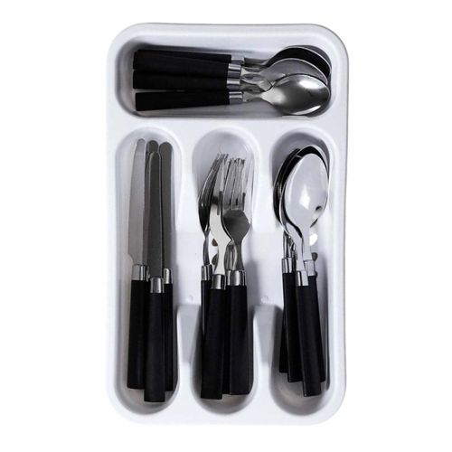 Ménagère 16 Pièces et Range-couverts "campus" 32cm Noir