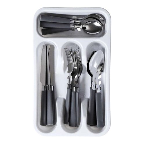 Ménagère 16 Pièces et Range-couverts "campus" 32cm Gris