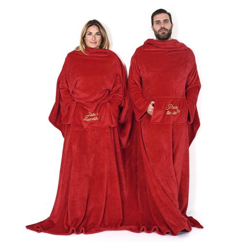 Plaid Double "pour La Vie" 200x254cm Rouge