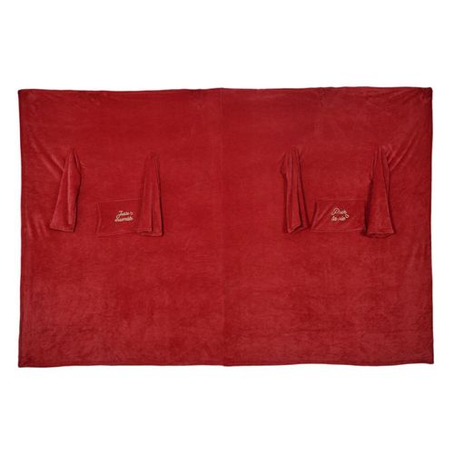 Plaid Double "pour La Vie" 200x254cm Rouge