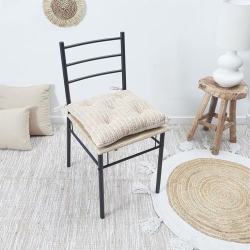 Galette De Chaise "réversible" 40x40cm Naturel