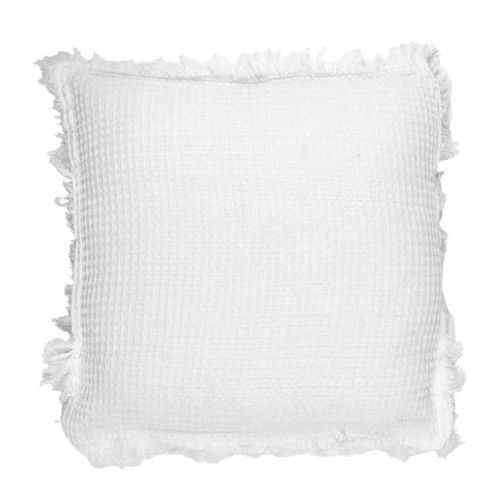Coussin Déco Déhoussable "gaufré" 40x40cm Ivoire