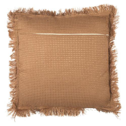 Coussin Déco Déhoussable "gaufré" 40x40cm Ocre