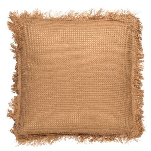 Coussin Déco Déhoussable "gaufré" 40x40cm Ocre