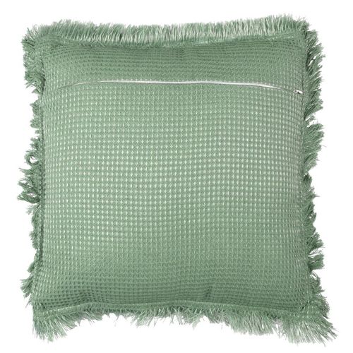 Coussin Déco Déhoussable "gaufré" 40x40cm Vert Sauge