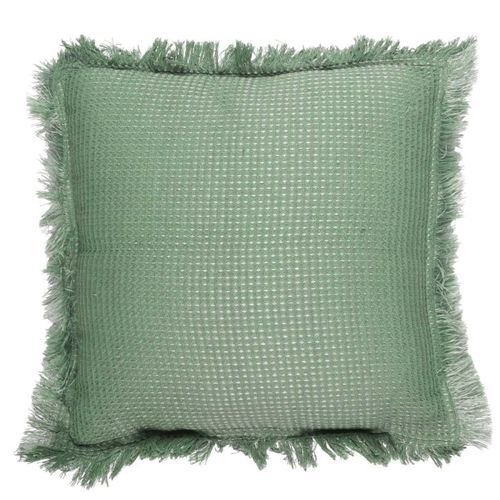Coussin Déco Déhoussable "gaufré" 40x40cm Vert Sauge
