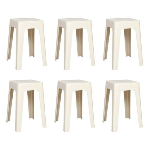 Lot De 6 Tabourets Empilables "spectra" 47cm Crème