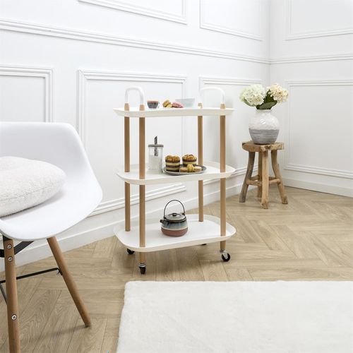 Desserte De Cuisine 3 Niveaux "kaleo" 81cm Blanc