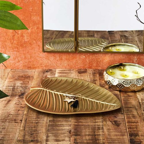 Vide-poche Design "feuille" 37cm Doré