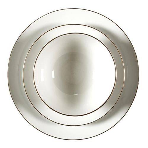 Service De Table En Porcelaine 12 Pièces "erina" 27cm Blanc
