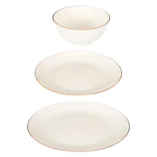 Service De Table En Porcelaine 12 Pièces "erina" 27cm Blanc