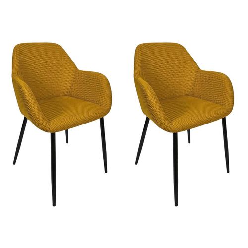 Lot De 2 Chaises Fauteuil "atome" 85cm Jaune