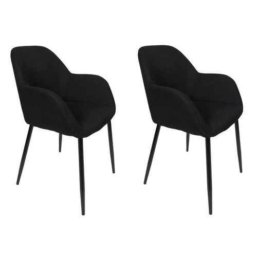 Lot De 2 Chaises Fauteuil "atome" 85cm Noir