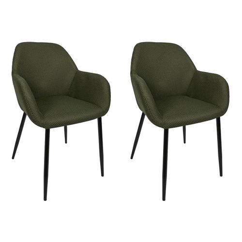 Lot De 2 Chaises Fauteuil "atome" 85cm Kaki