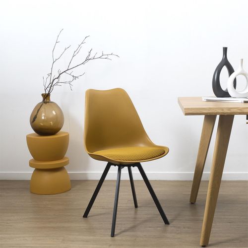 Lot De 4 Chaises Avec Coussin "atome" 82cm Jaune