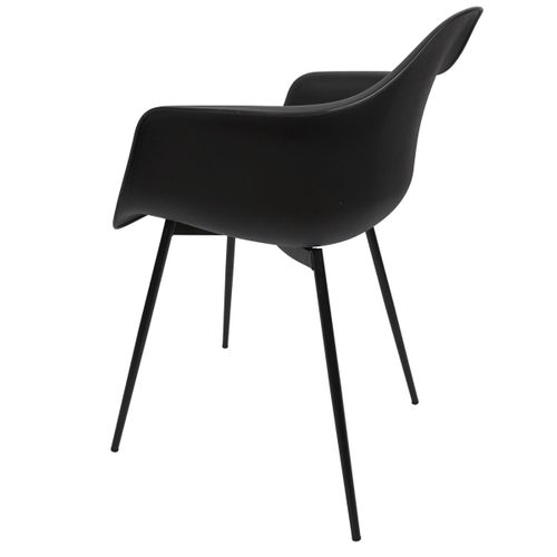Lot De 4 Chaises Fauteuil "gustav" 85cm Noir