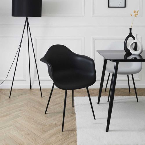 Lot De 4 Chaises Fauteuil "gustav" 85cm Noir