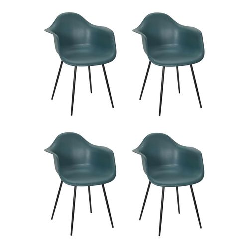Lot De 4 Chaises Fauteuil "gustav" 85cm Bleu