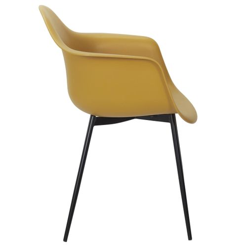 Lot De 4 Chaises Fauteuil "gustav" 85cm Jaune