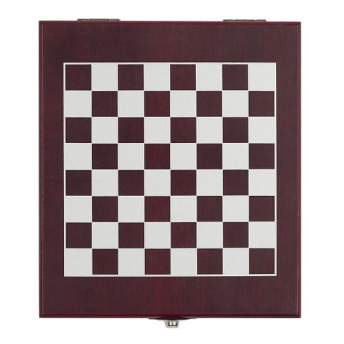 Coffret De Vin 4 Pièces "jeu D'échecs" 16cm Marron