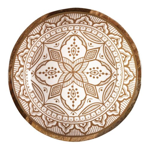 Saladier En Bois "dune" 28cm Terracotta