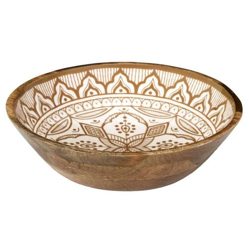 Saladier En Bois "dune" 28cm Terracotta