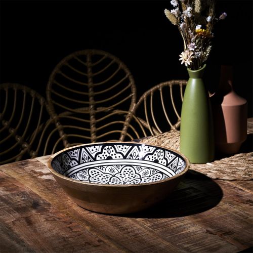 Saladier En Bois "dune" 28cm Noir