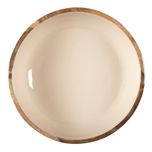 Saladier Uni En Bois "dune" 28cm Beige