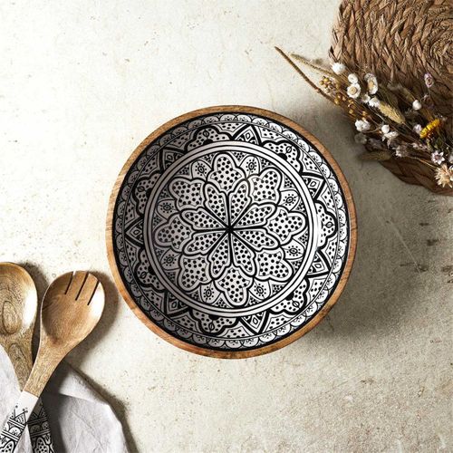 Saladier En Bois "dune" 33cm Noir