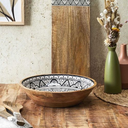 Saladier En Bois "dune" 33cm Noir