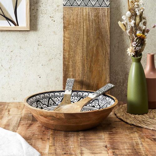 Saladier En Bois "dune" 33cm Noir