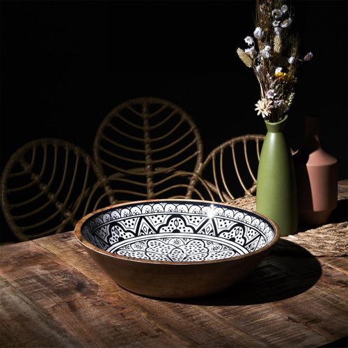 Saladier En Bois "dune" 33cm Noir