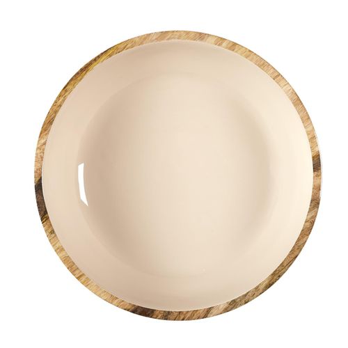 Saladier Uni En Bois "dune" 33cm Beige
