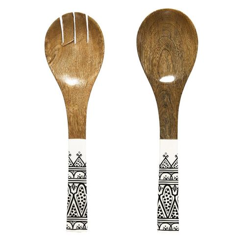 Couverts à Salade En Bois "dune" 30cm Noir