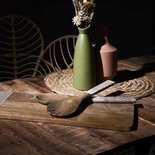 Couverts à Salade En Bois "dune" 30cm Terracotta