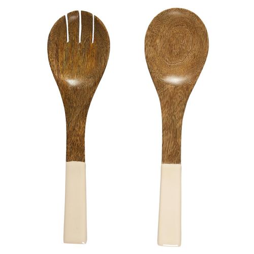 Couverts à Salade Uni En Bois "dune" 30cm Beige