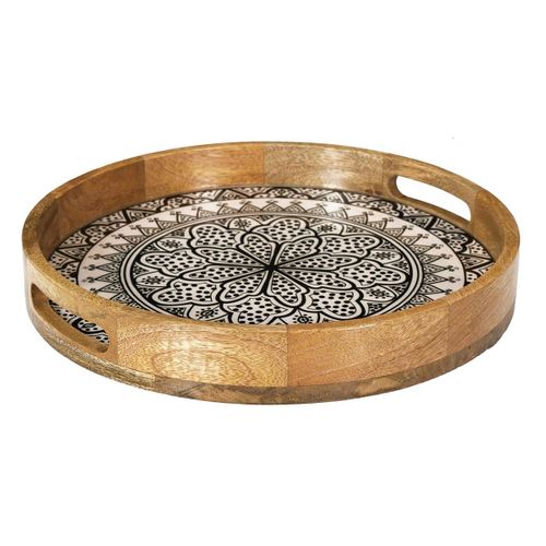 Plateau De Service En Bois "dune" 35cm Noir