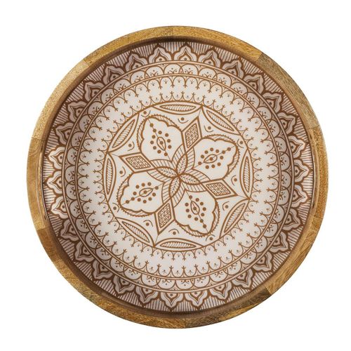Plateau De Service En Bois "dune" 35cm Terracotta