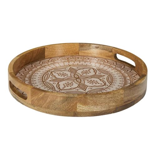 Plateau De Service En Bois "dune" 35cm Terracotta